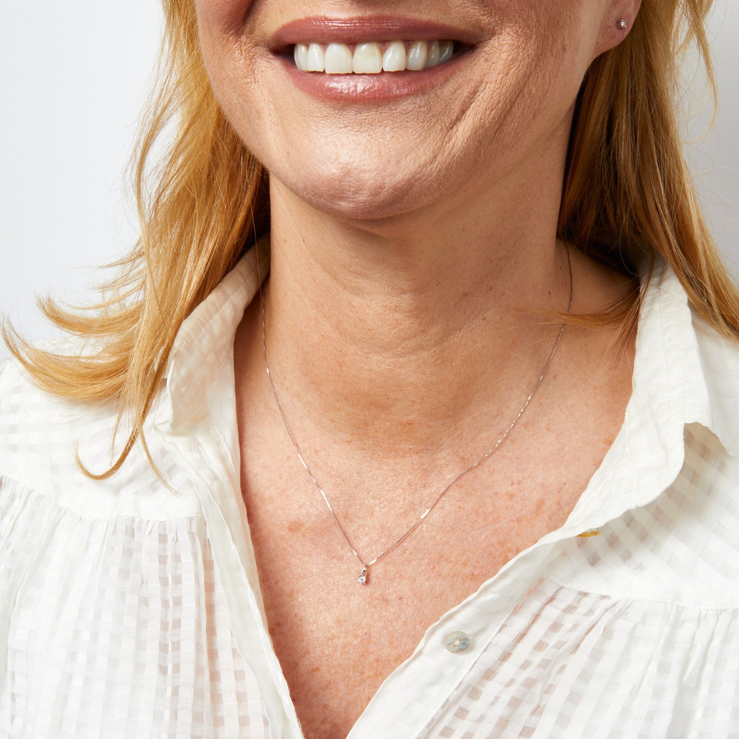 9ct White Gold Starter Diamond Pendant