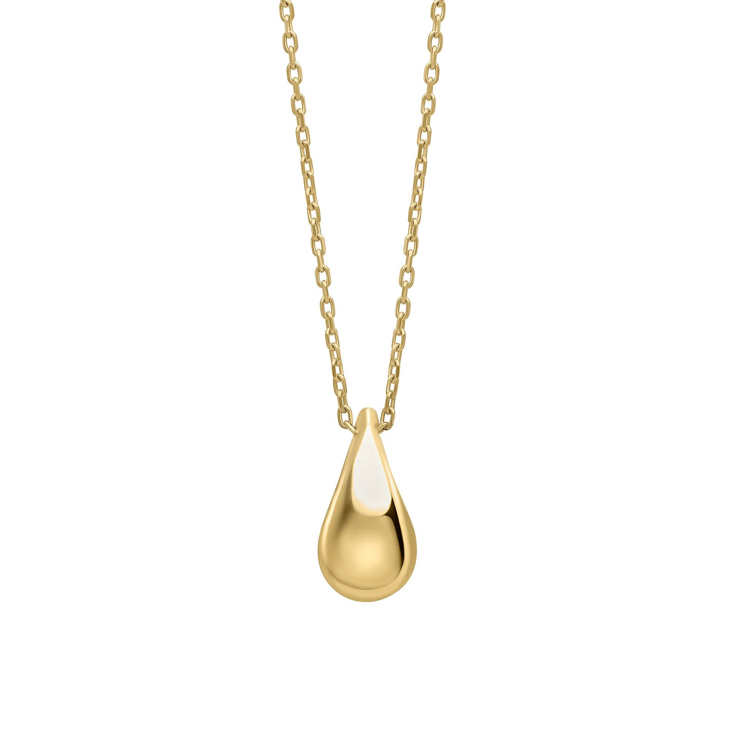 9ct Yellow Gold Teardrop Necklace With Chain