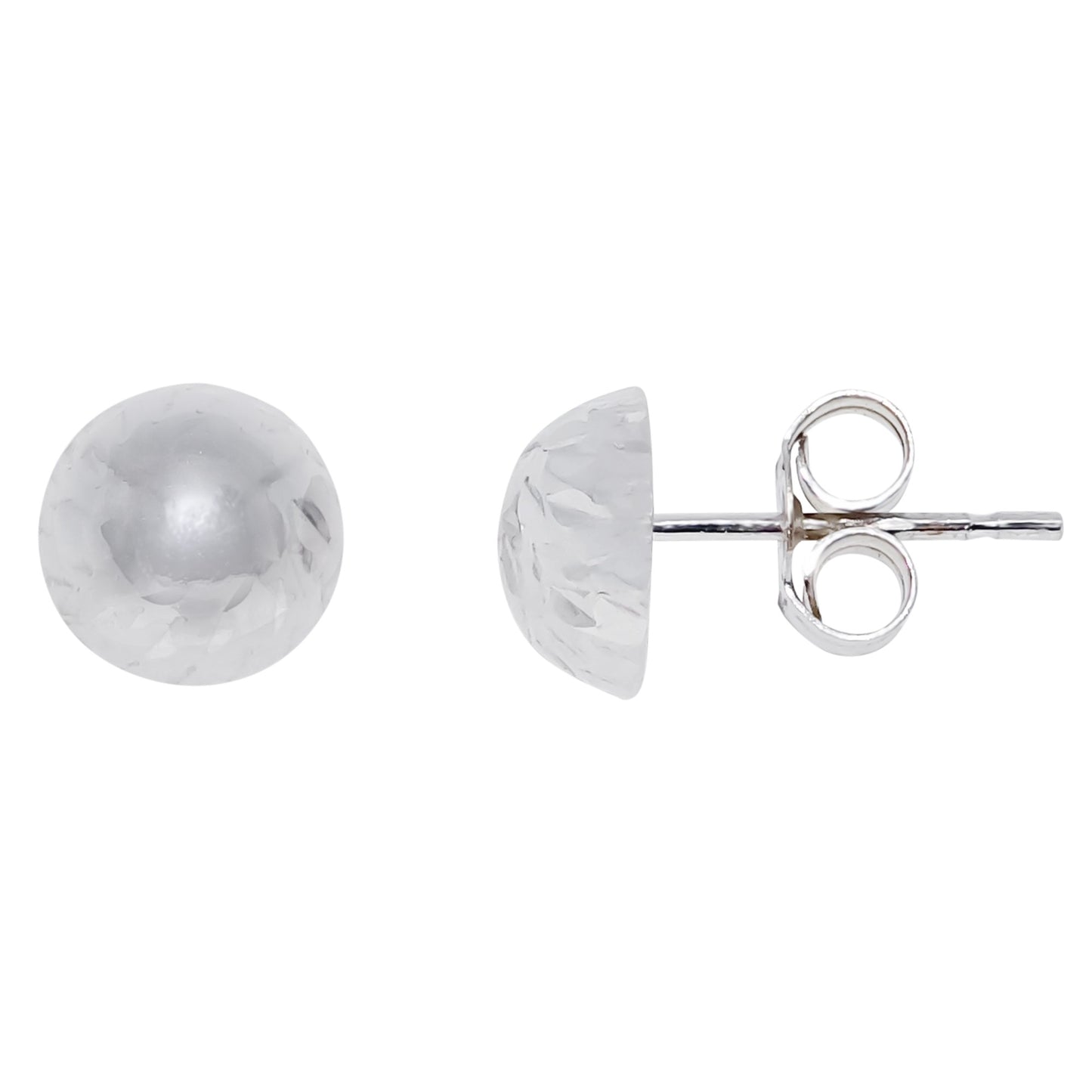 White Gold Ball Stud Earrings