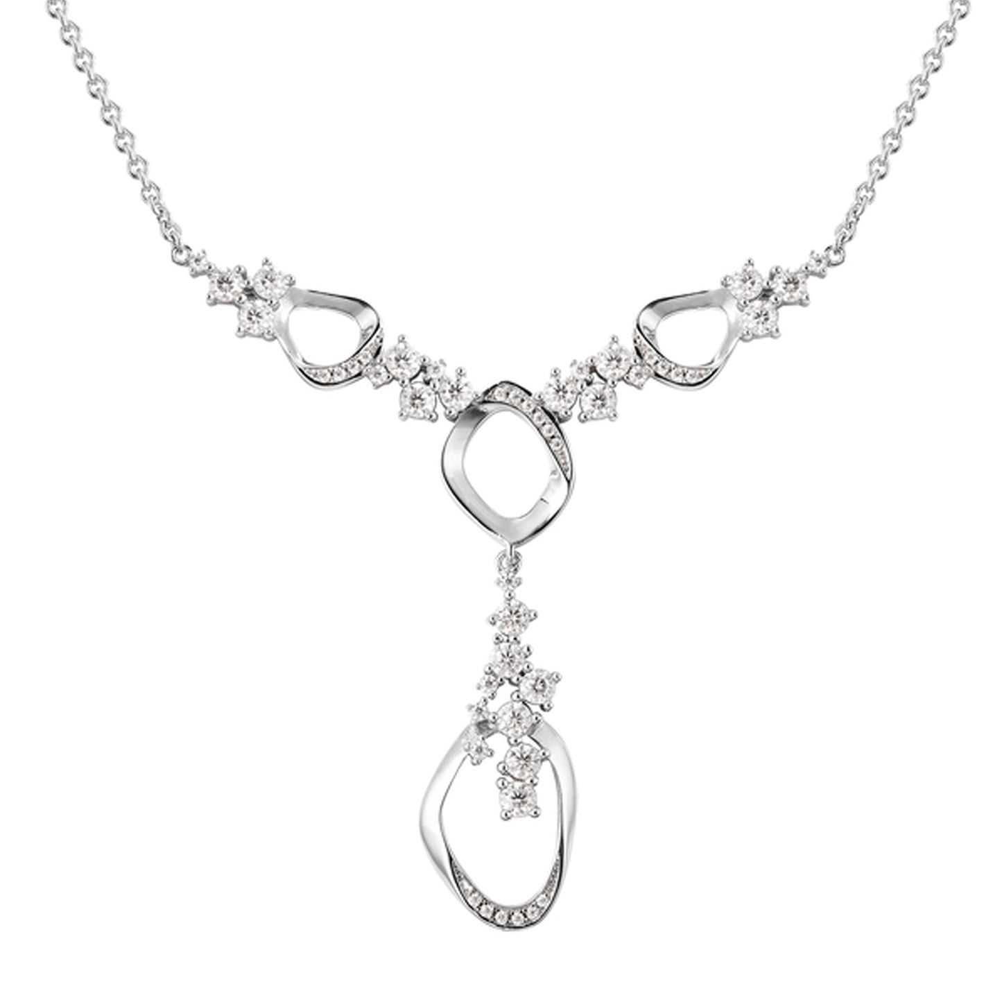 White Topaz Scatter Necklace