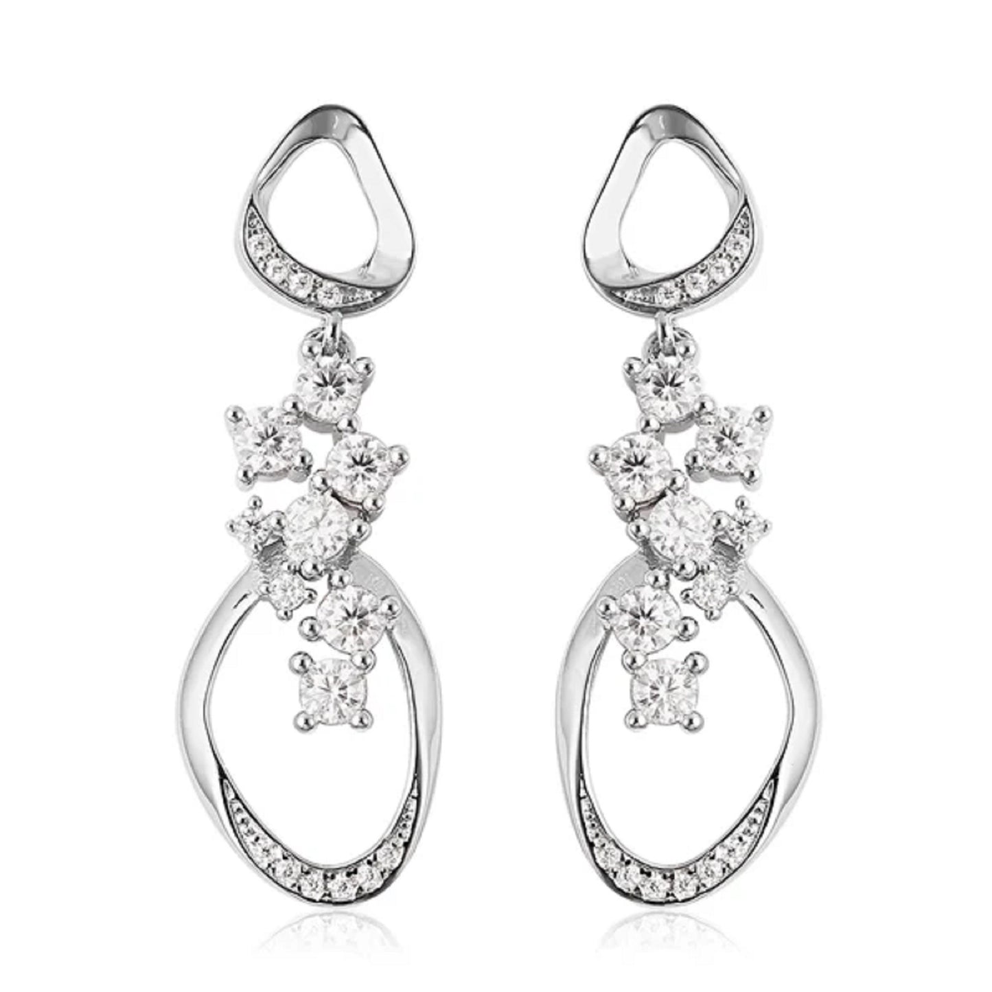 White Topaz Scatter Earrings