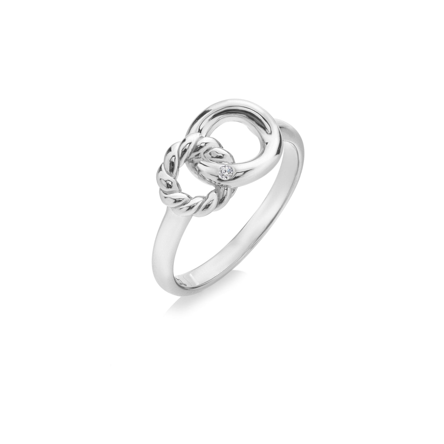 Silver Willow Rope Ring Entwined Circles