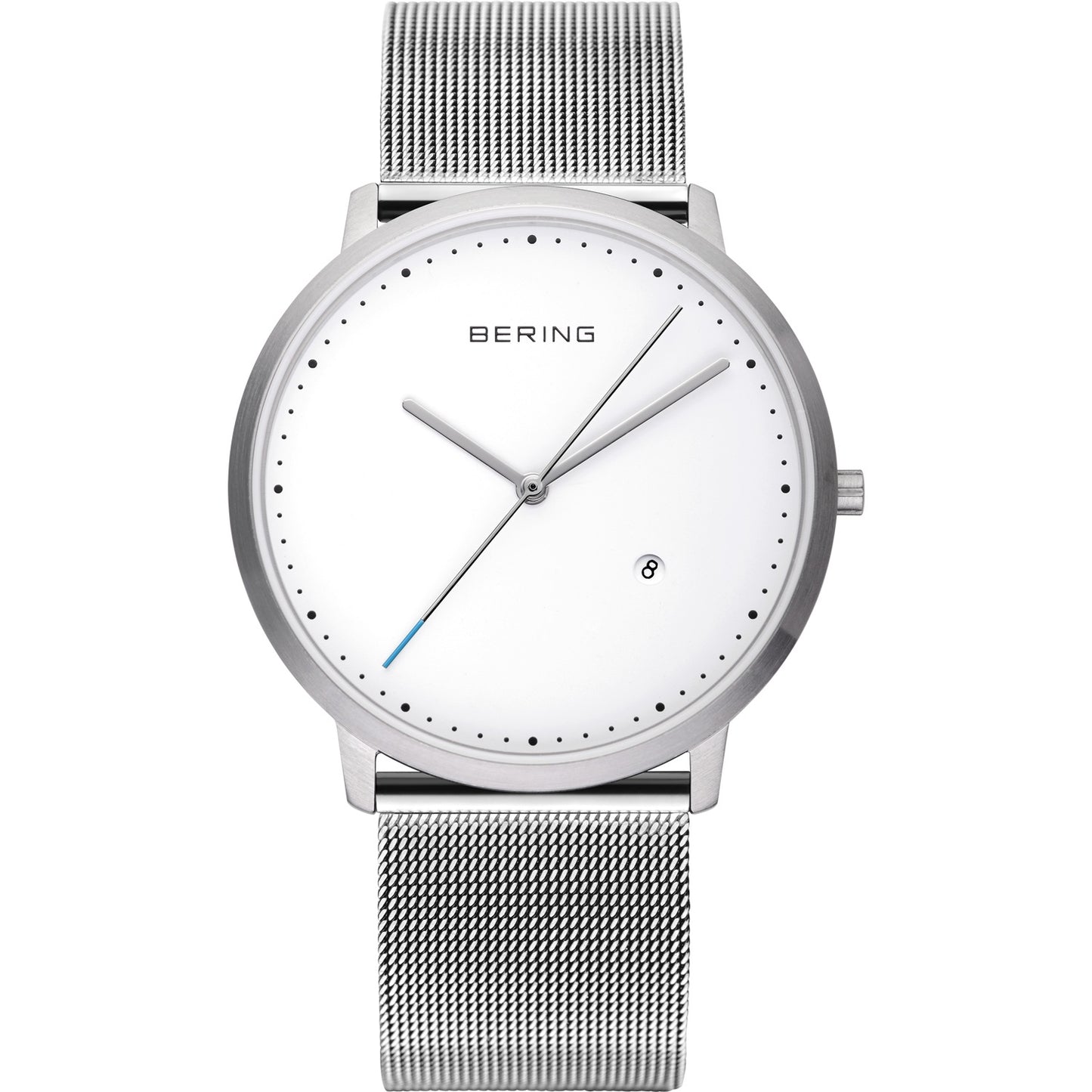 11139-004 White Dial Stainless Mesh Watch