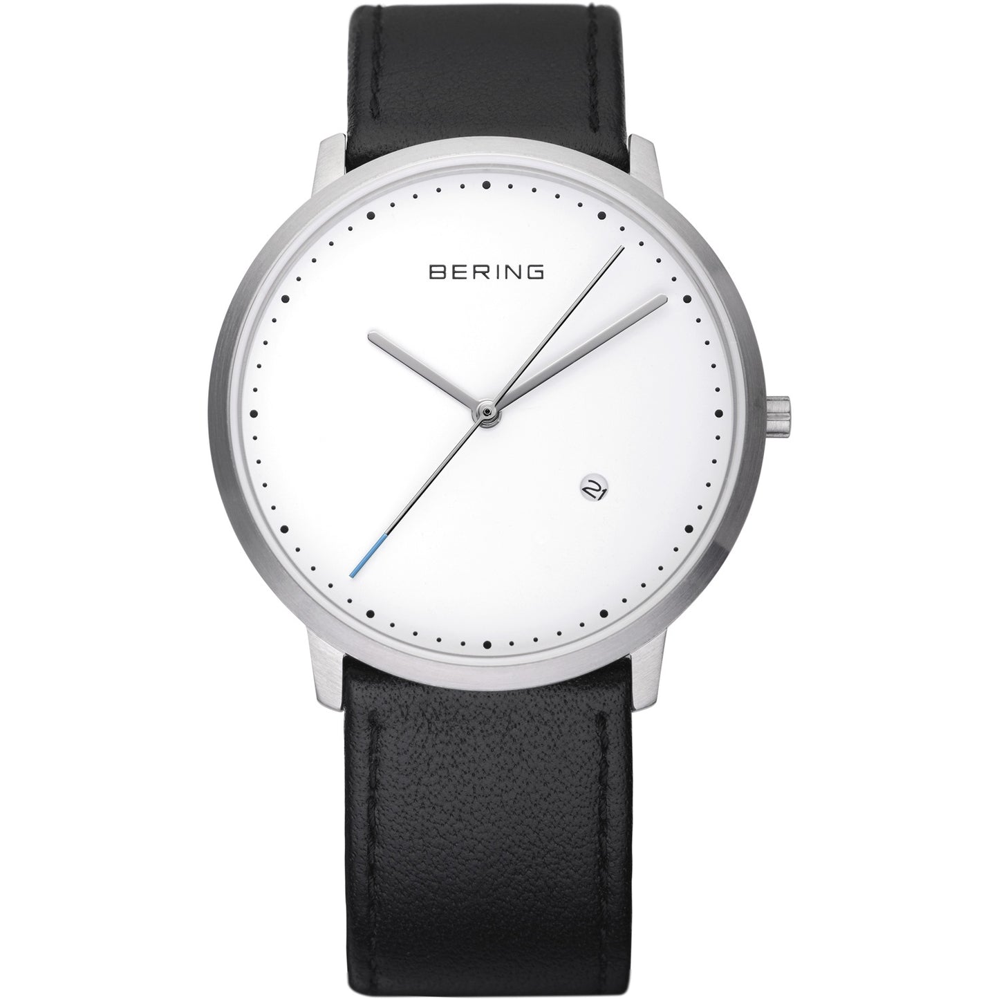 White Dial and Black Strap Watch