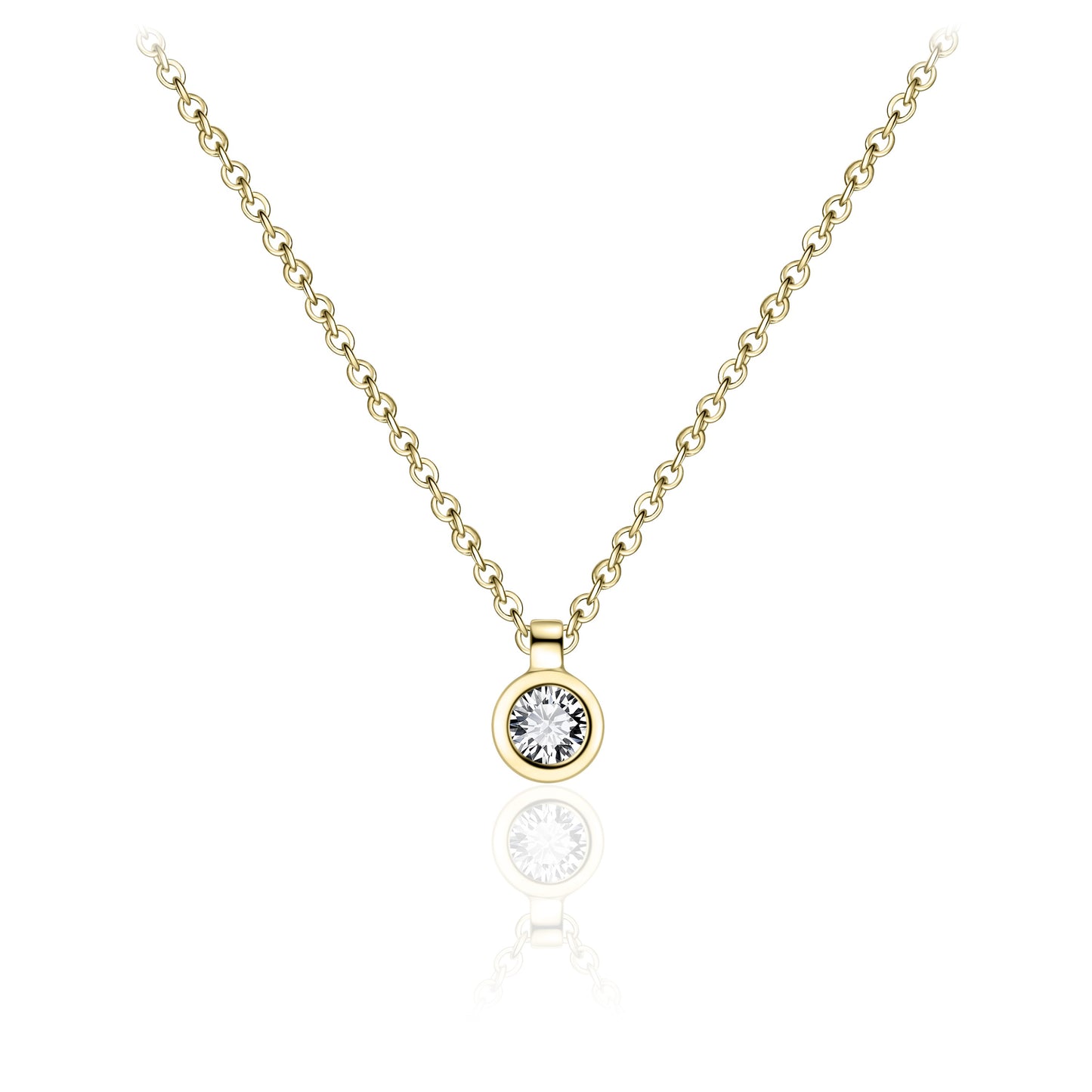 Gold Plated 5mm Bezel Necklace