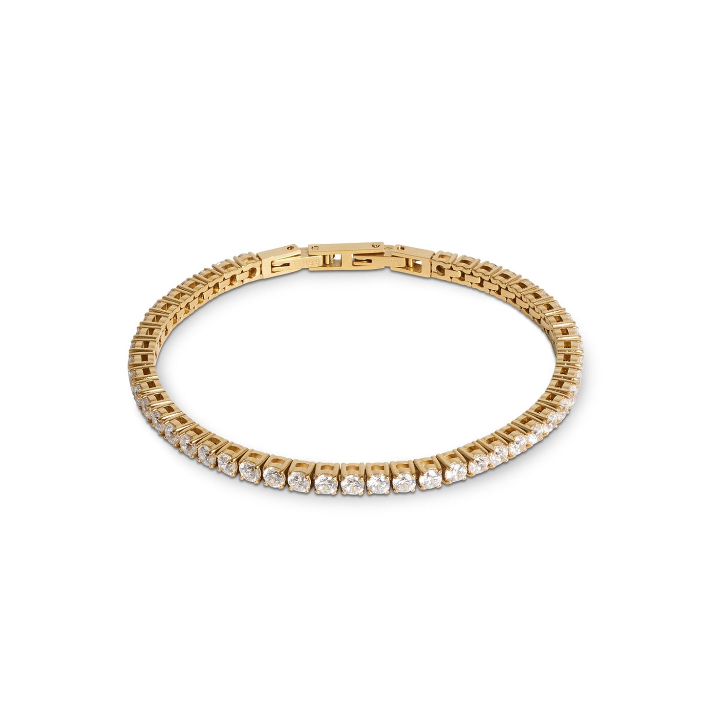 Tennis bracelet gold-crystal