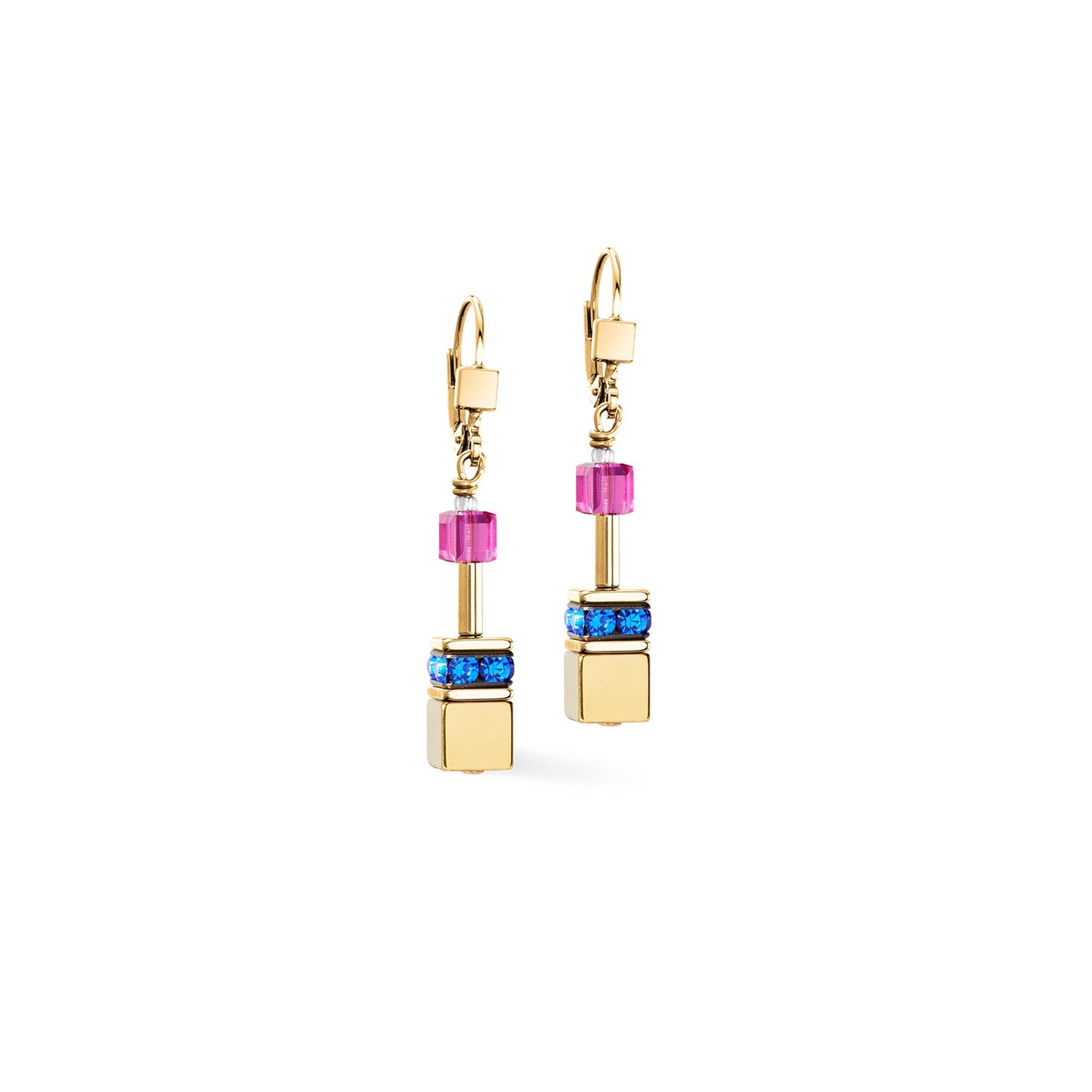 Geocube Iconic Metallic earrings Rainbow gold