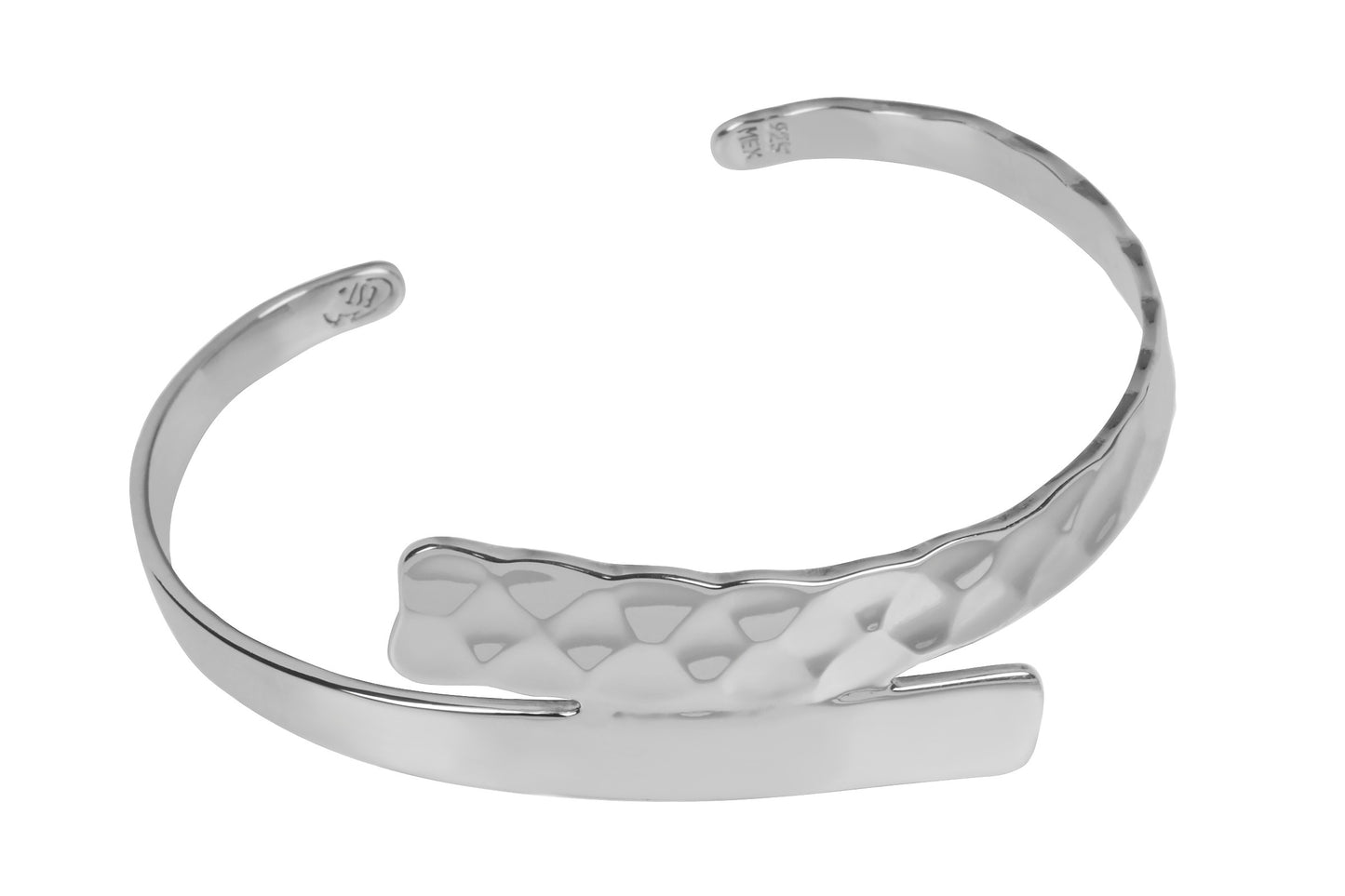 Textured and Polished Crossover Bangle