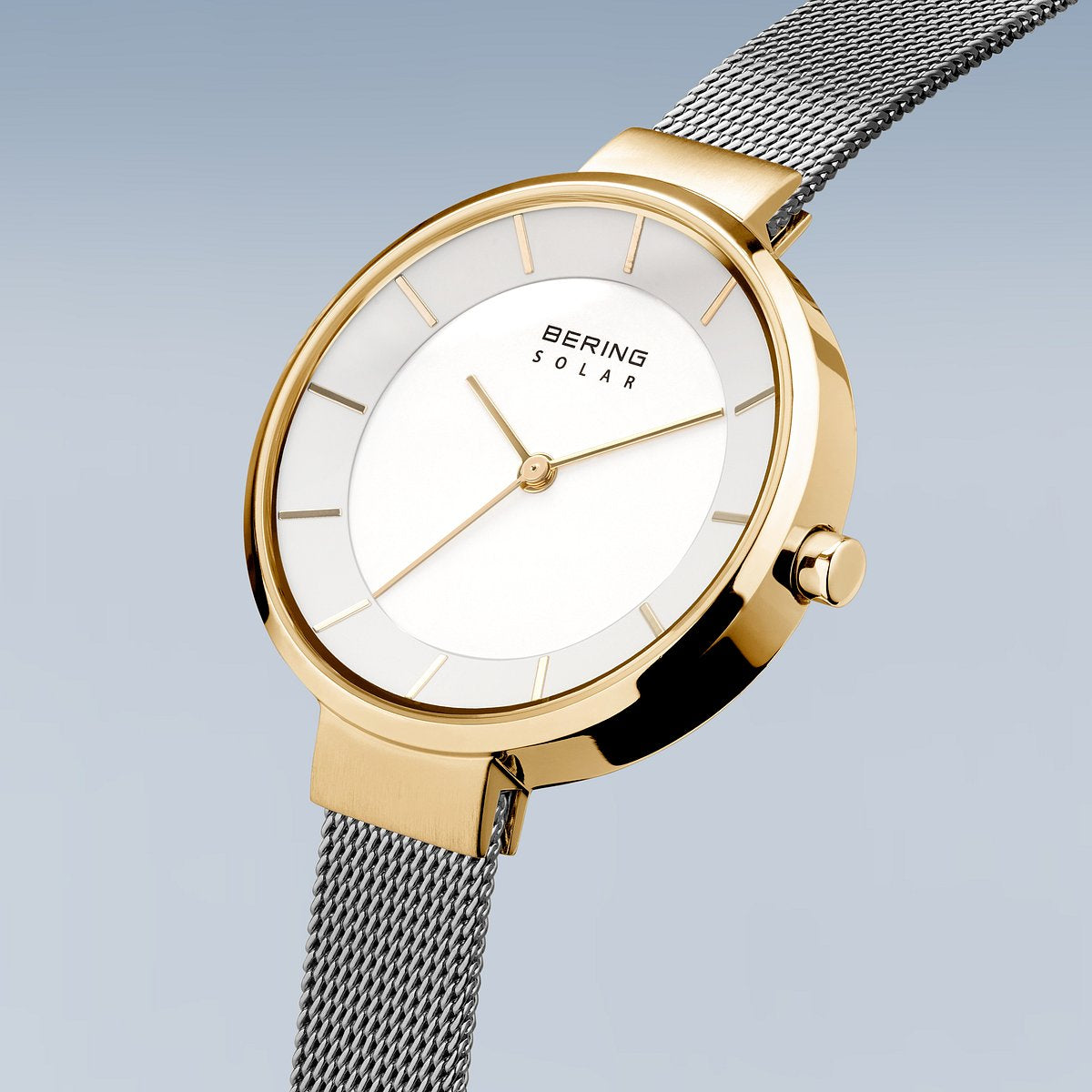 Two Colour Solar Mesh Watch