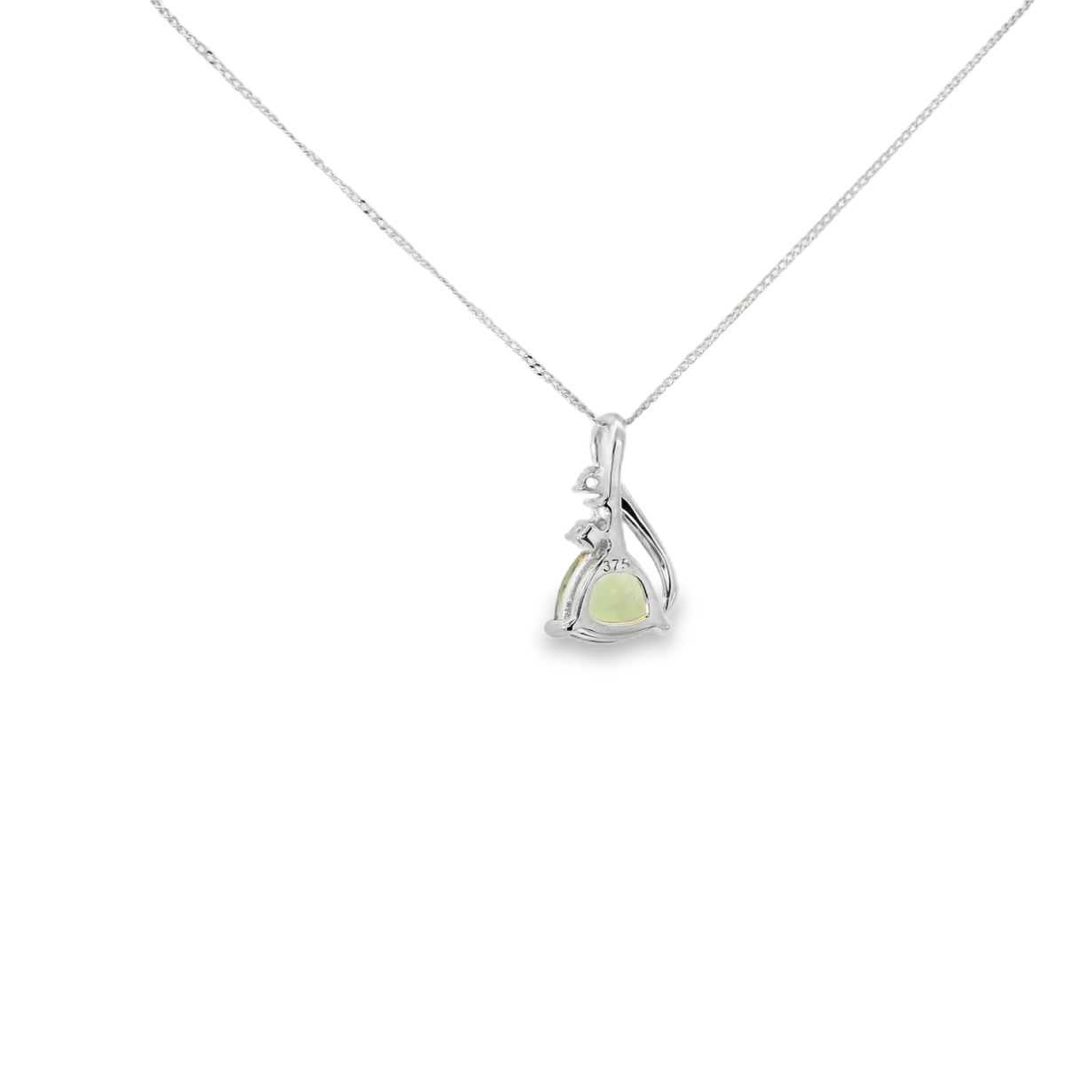Trillion Shape Peridot and White Topaz Pendant