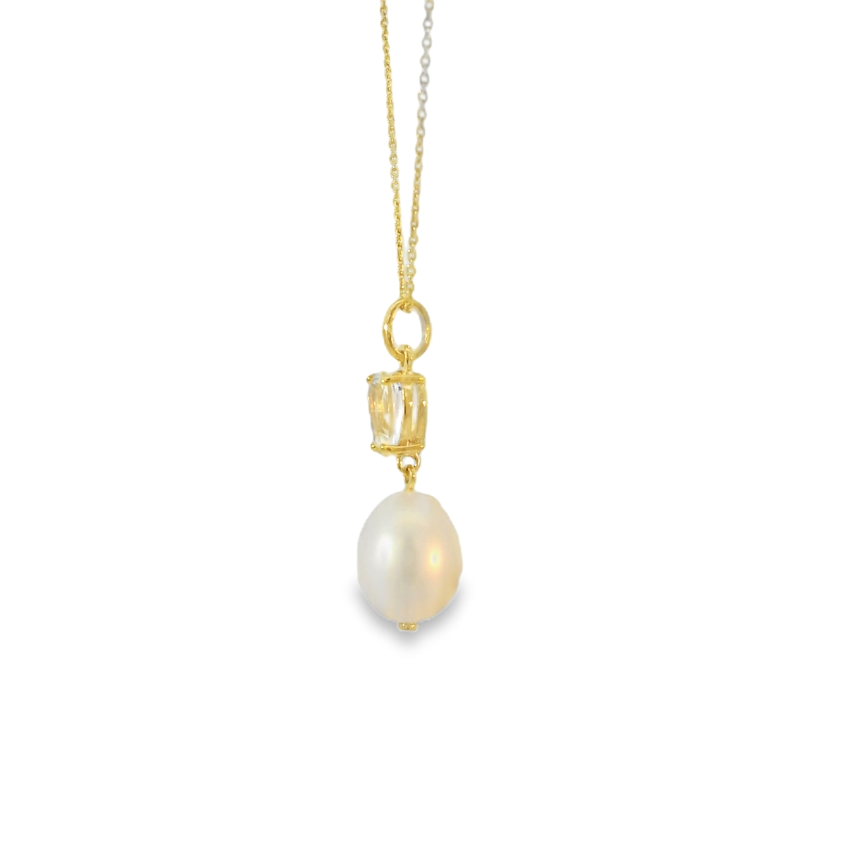 GP2369W 9ct YG FWP + White Topaz Pendant