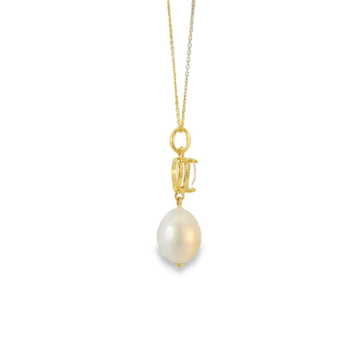 GP2369W 9ct YG FWP + White Topaz Pendant