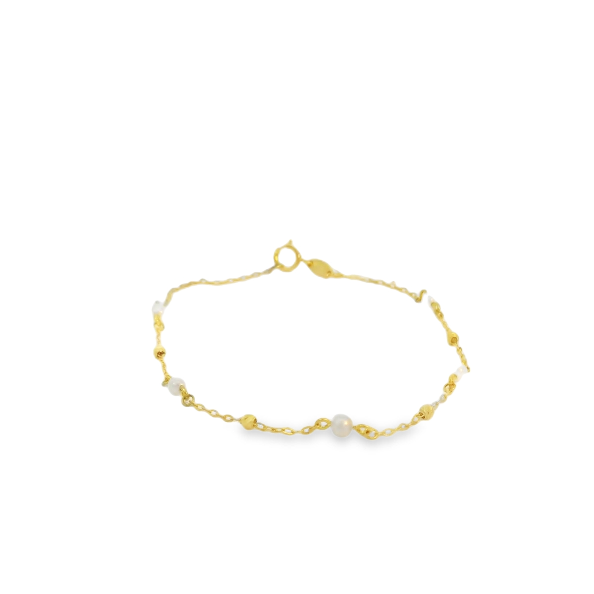Yellow Gold Fresh Water Pearl Bracelet