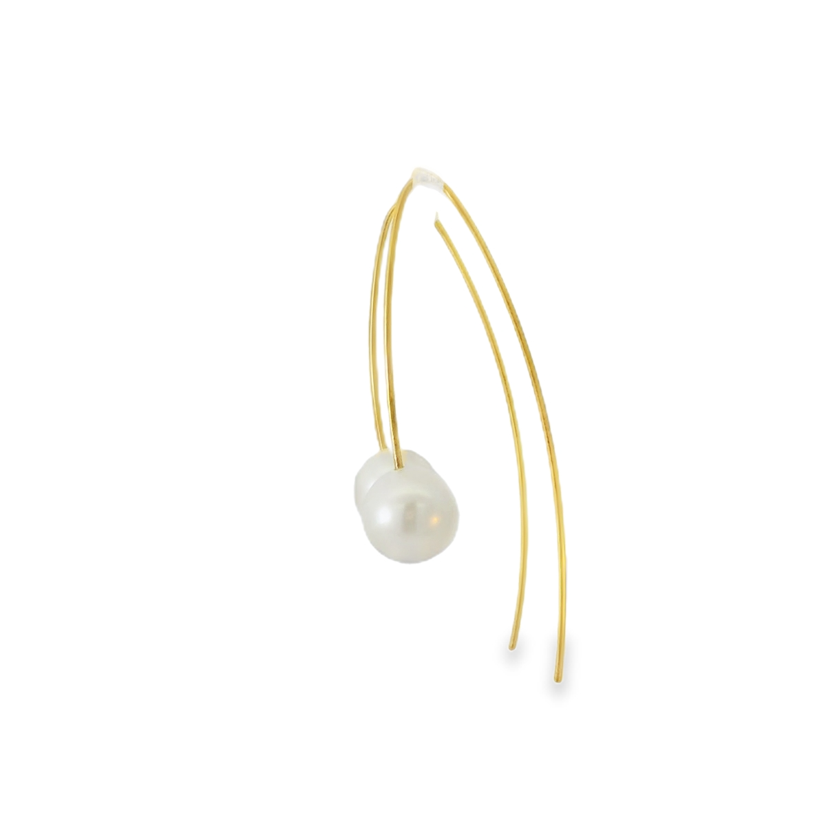 9ct YG fixed hook drop Pearl E