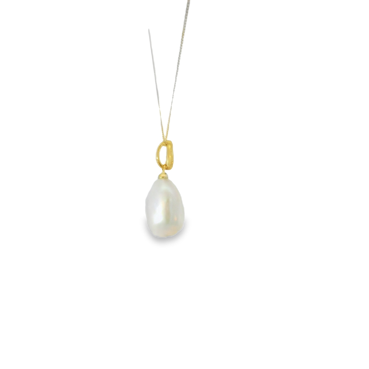 GP2171W 9ct YG Keshi Pearl + Dia pendant