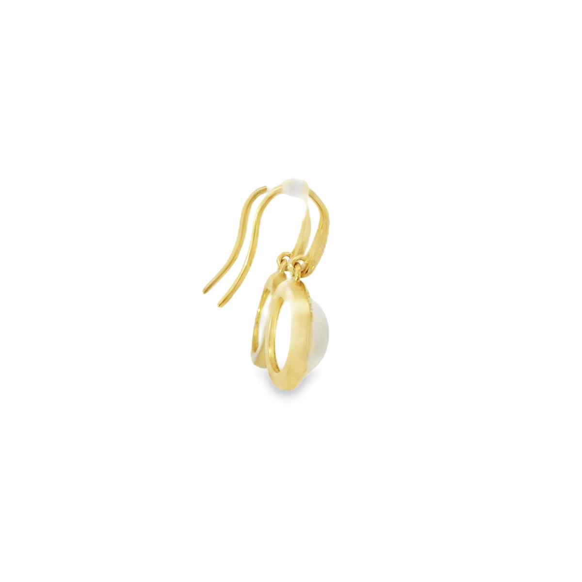 GE2287W 9ct YG Diamond White Mabe Pearl drop Earrings