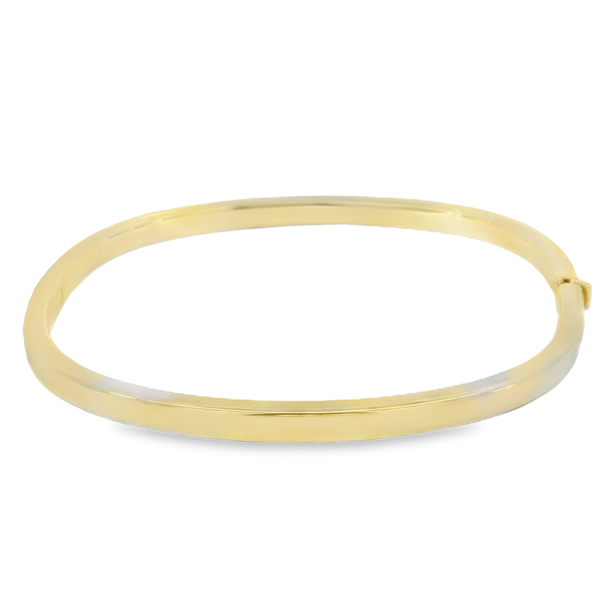 Plain rect bangle 9ct y/g