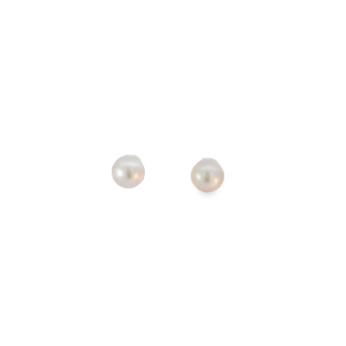 Pink Round River Pearl Earrings