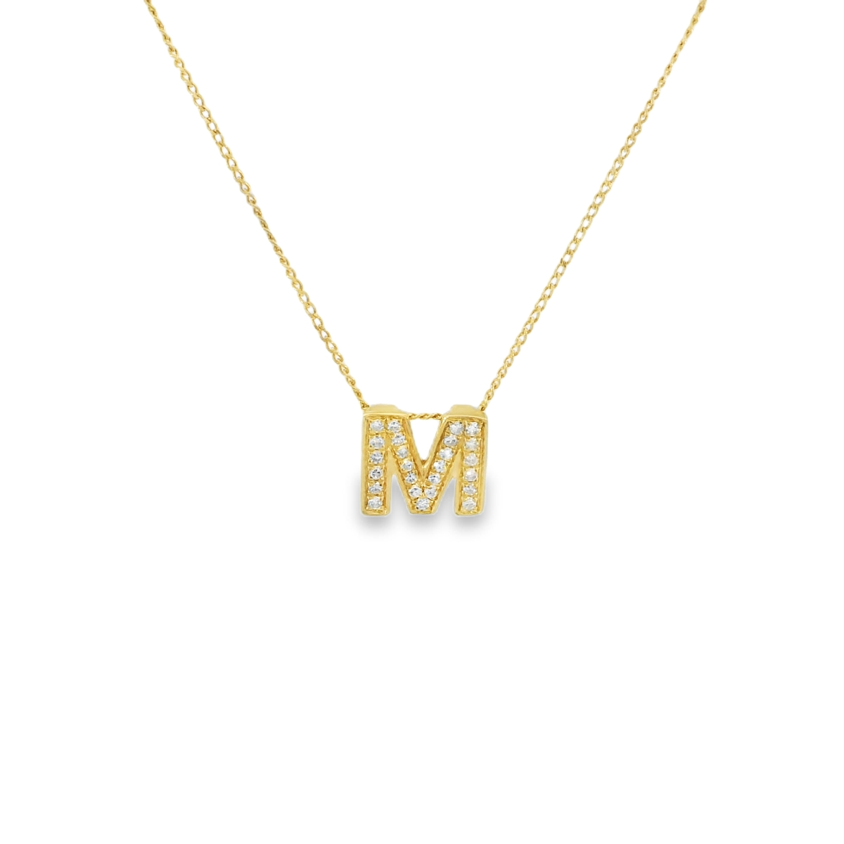 Elegant Gold Initial Diamond Pendant Necklace