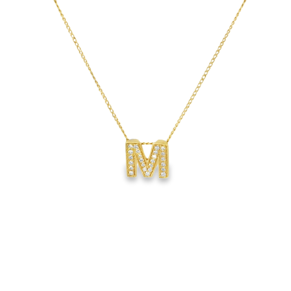 Elegant Gold Initial Diamond Pendant Necklace