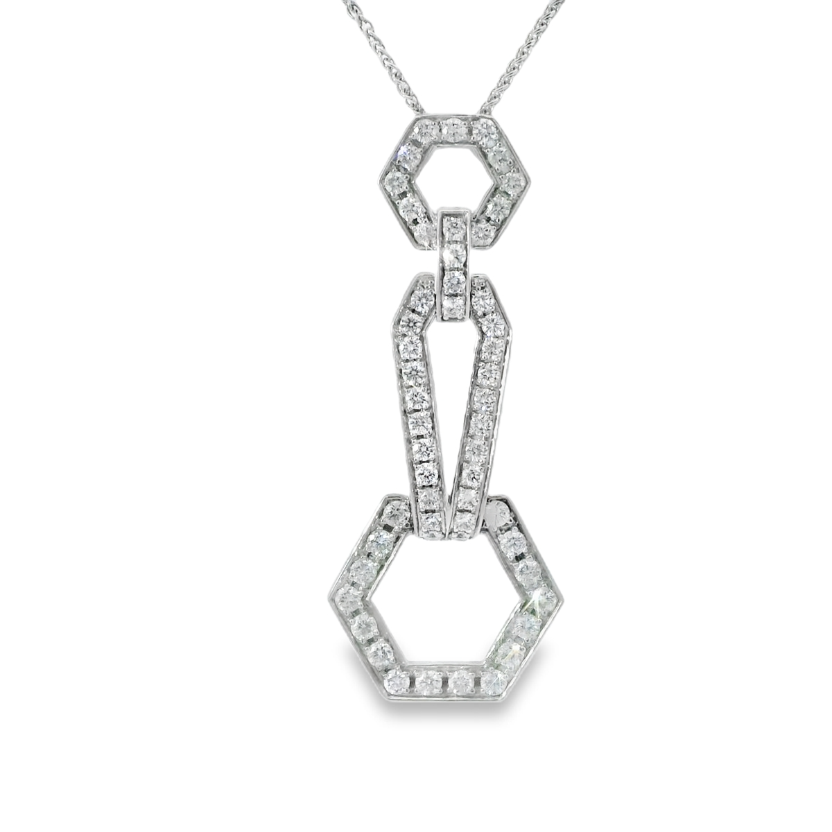 Hexagon Diamond Drop Pendant