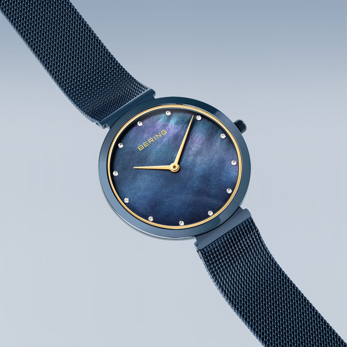 Navy Mother of Pearl Dial with Mesh strap watch