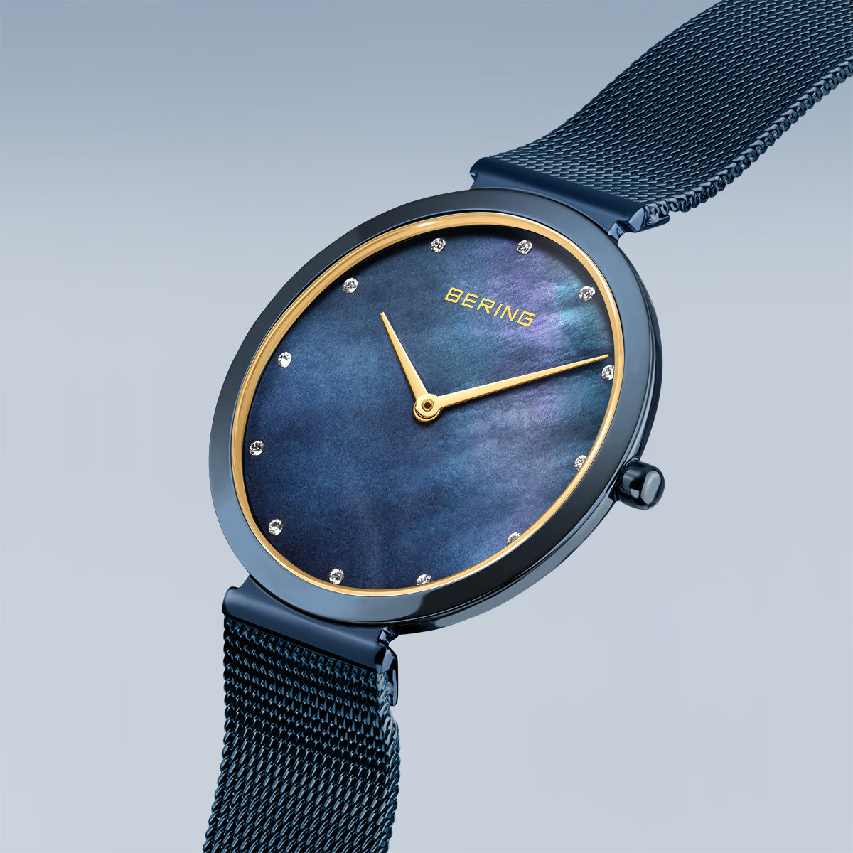 Navy Mother of Pearl Dial with Mesh strap watch