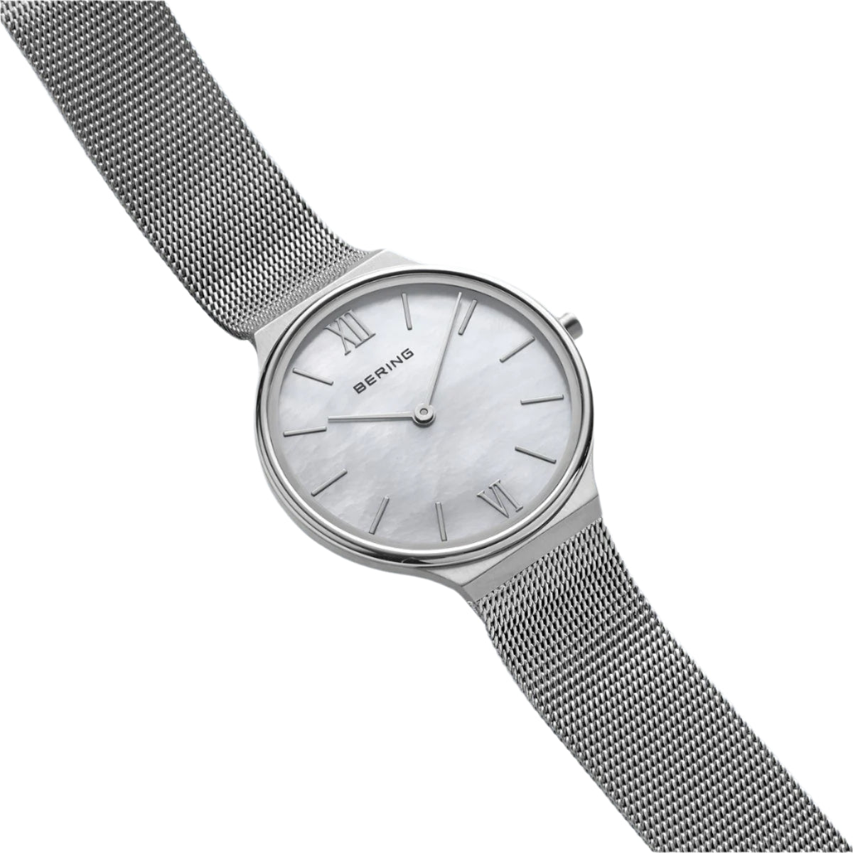 18434-000 Silver Colour Mother of Pearl Mesh Strap Watch