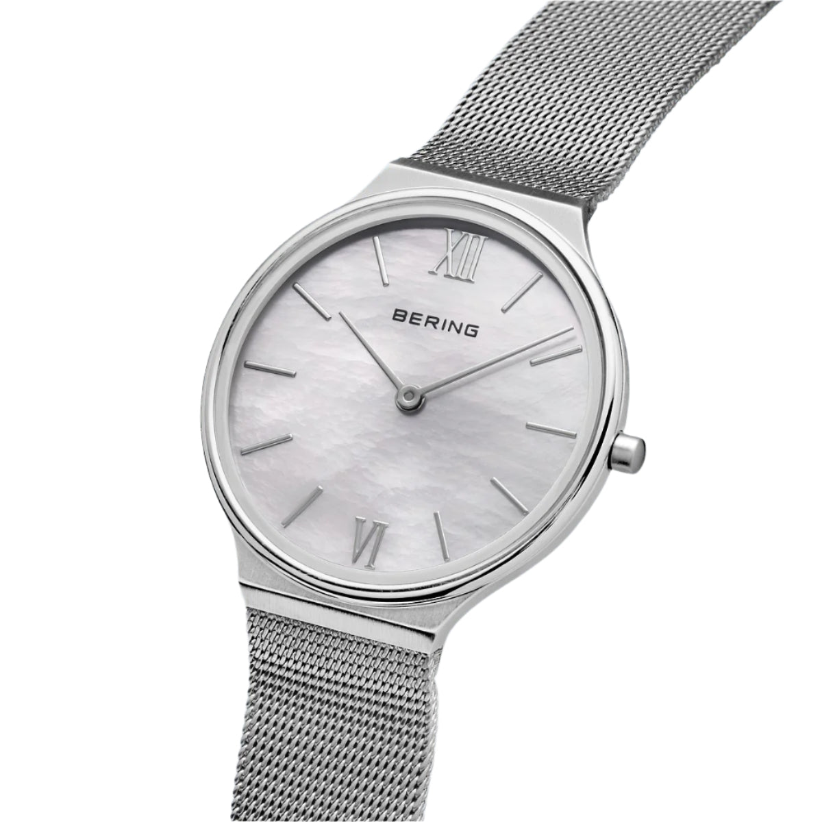 18434-000 Silver Colour Mother of Pearl Mesh Strap Watch