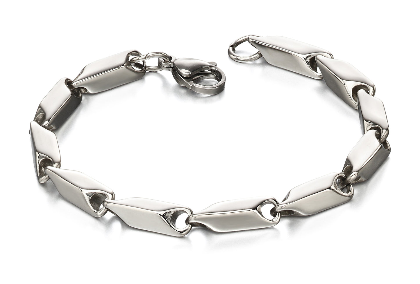 Gents Stainless Steel Irregular Tube Link Bracelet
