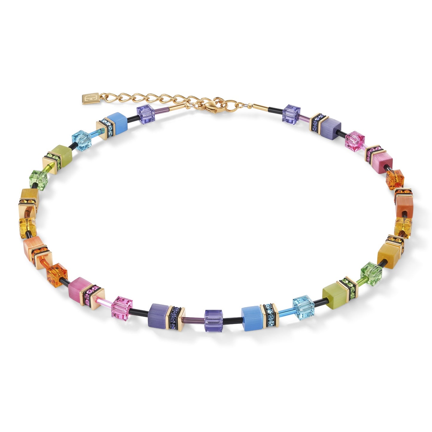 Rainbow Geo cube Necklace