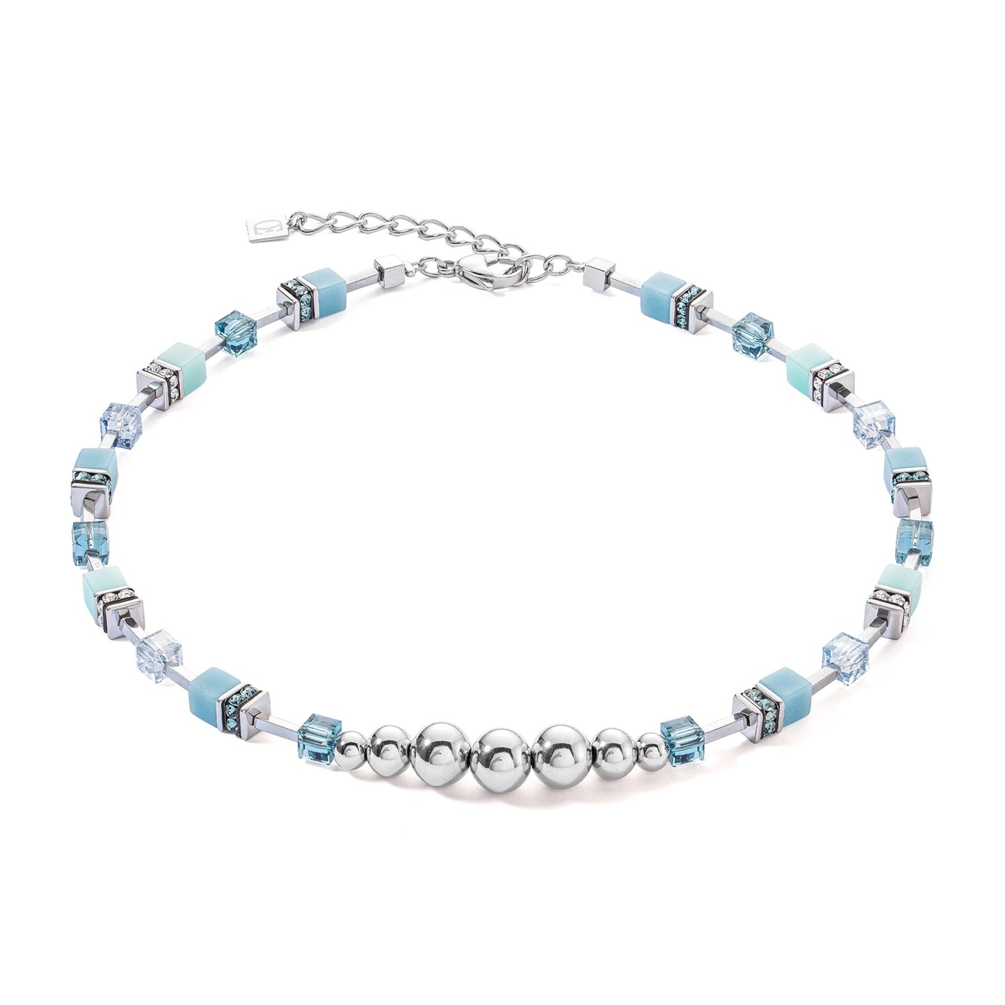 Light Blue Swarvoski Cube Necklace