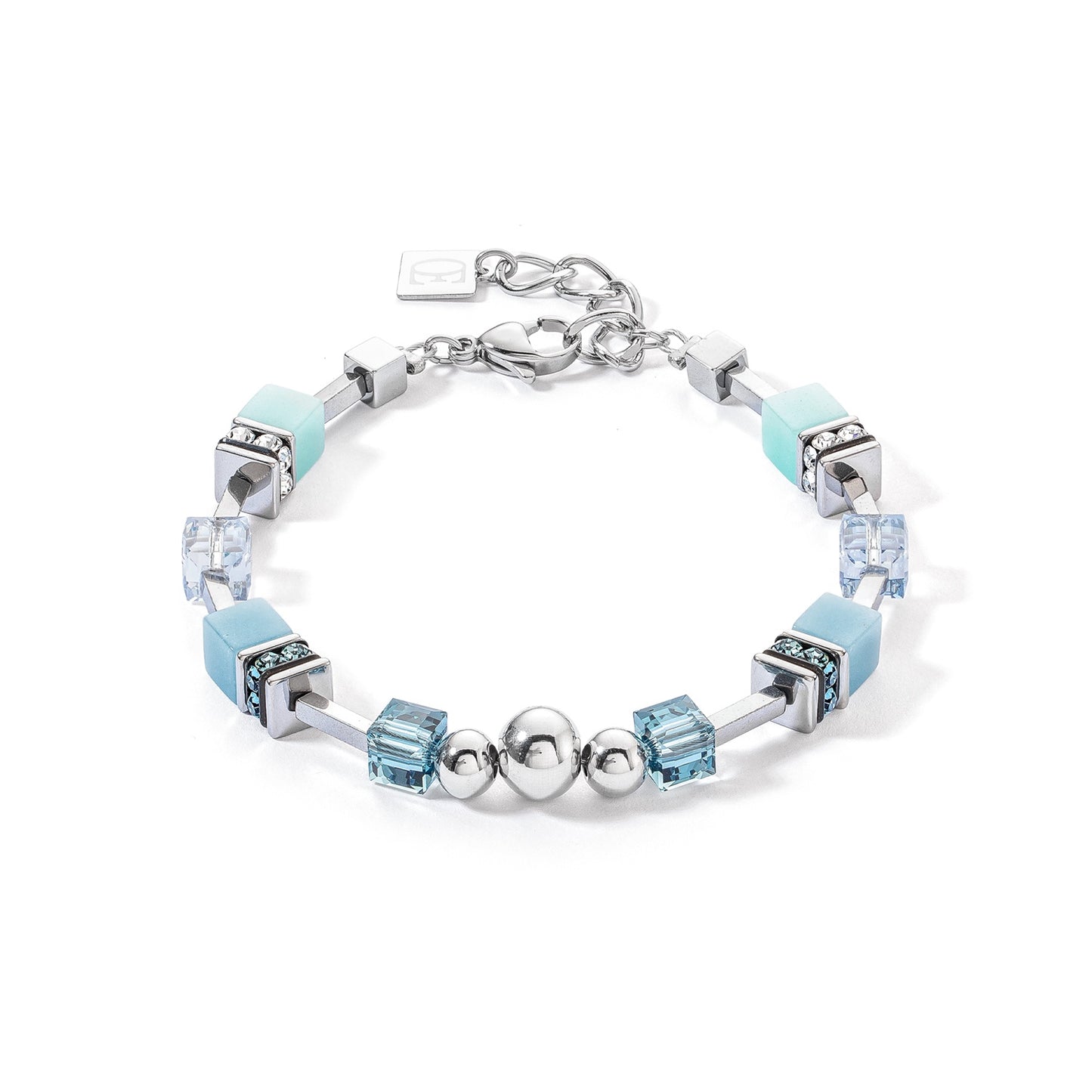Light Blue Swarvoski Cube Bracelet