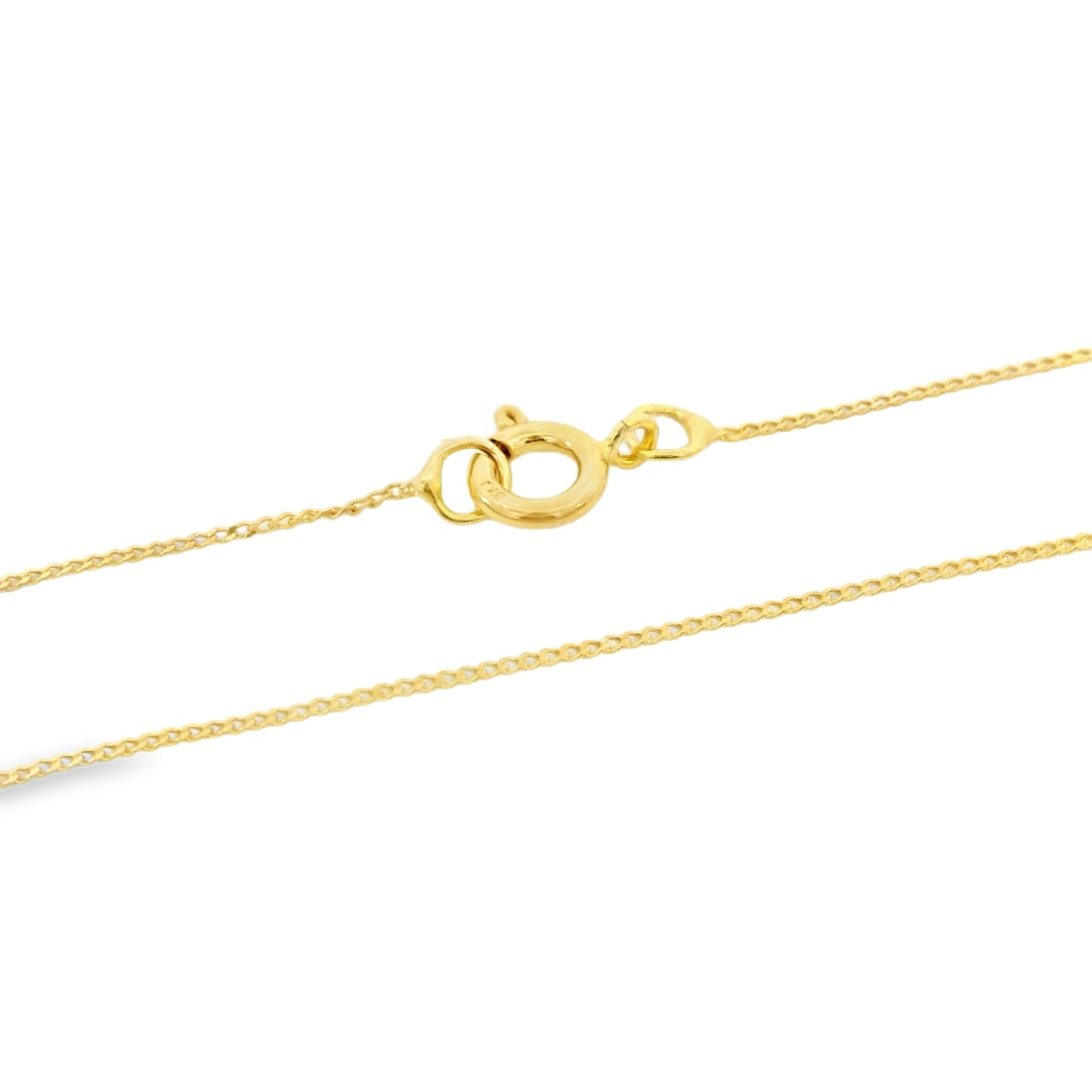 18" 9ct Yellow Gold 0.5mm Curb Chain