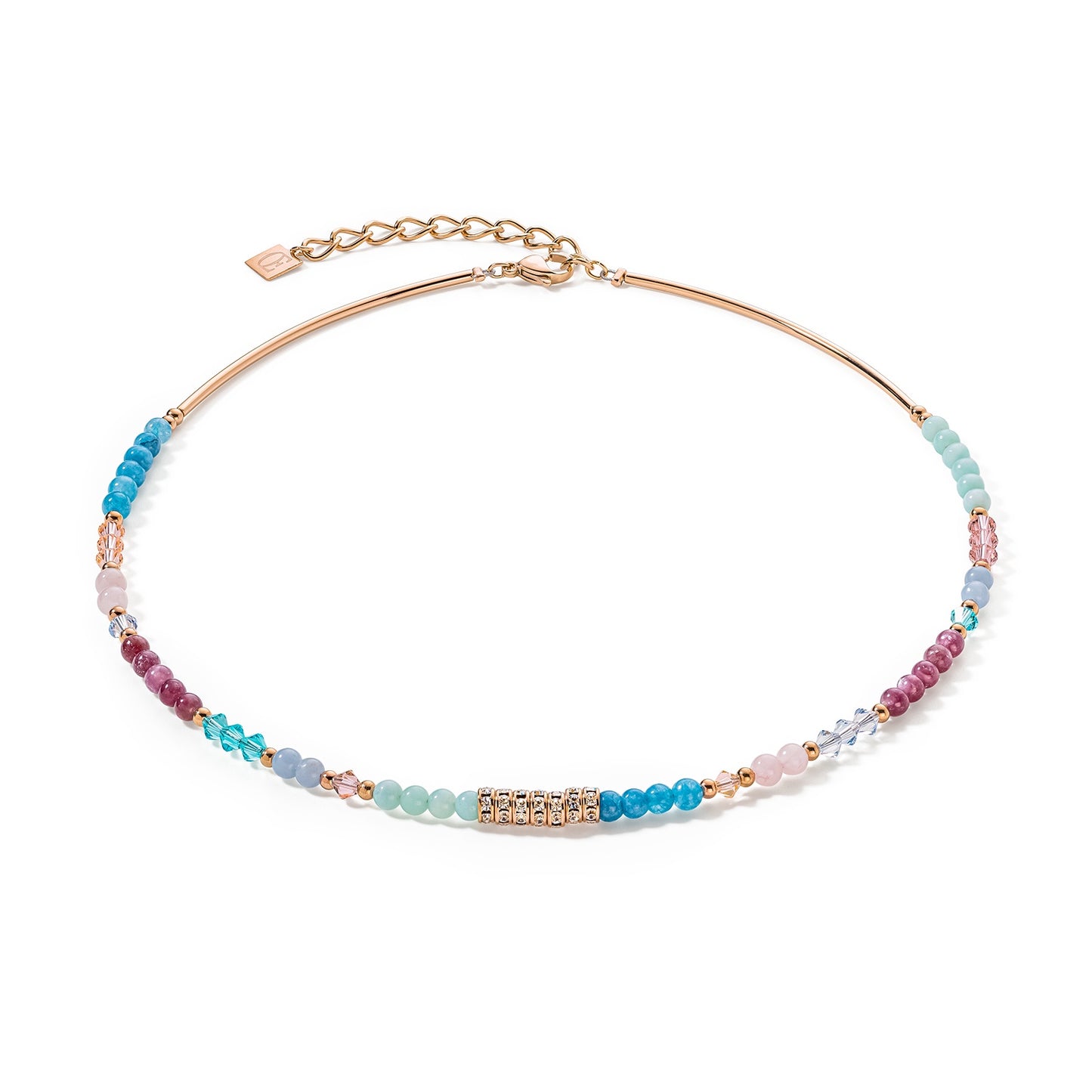 Blue and Pink Bead Necklace