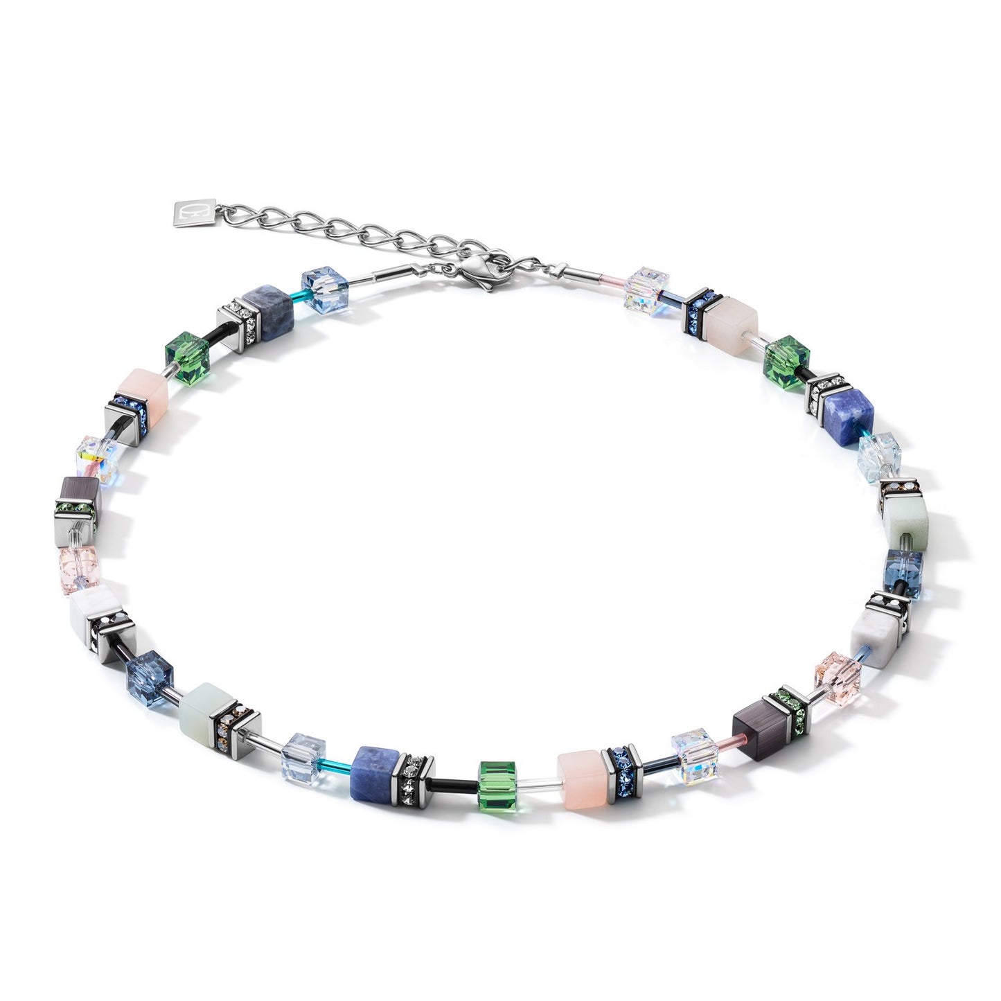 Necklace Geocube Crystals & Gemstones blue-green