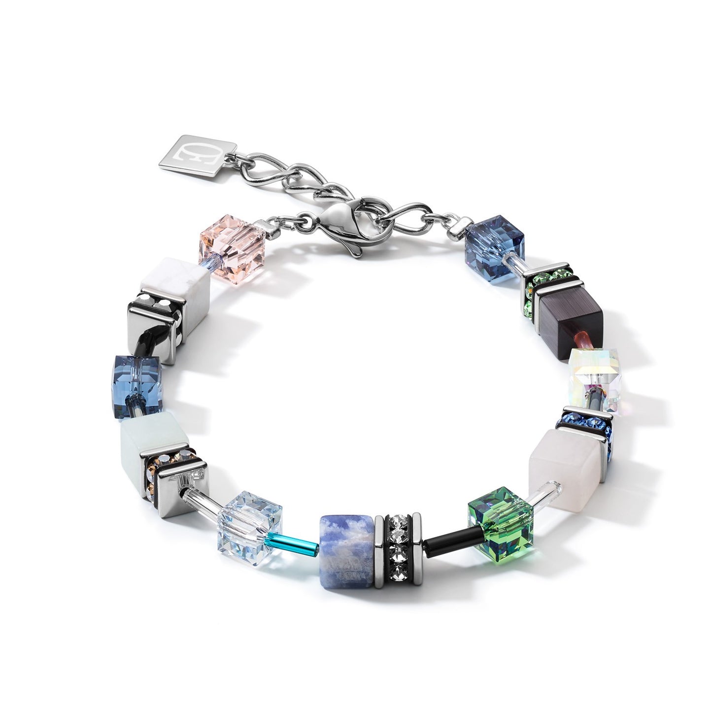 Bracelet Geocube Crystals & Gemstones blue-green