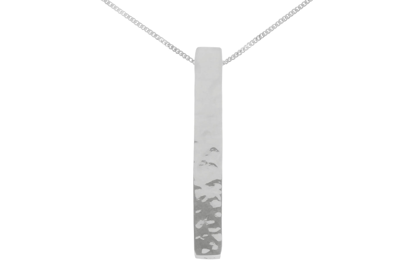 Textured Bar Pendant and Chain