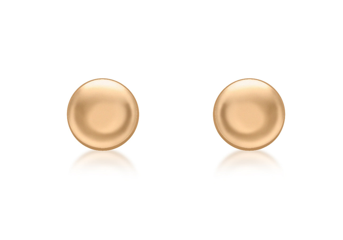 9ct Rose Gold 7mm Flat Button Stud Earrings