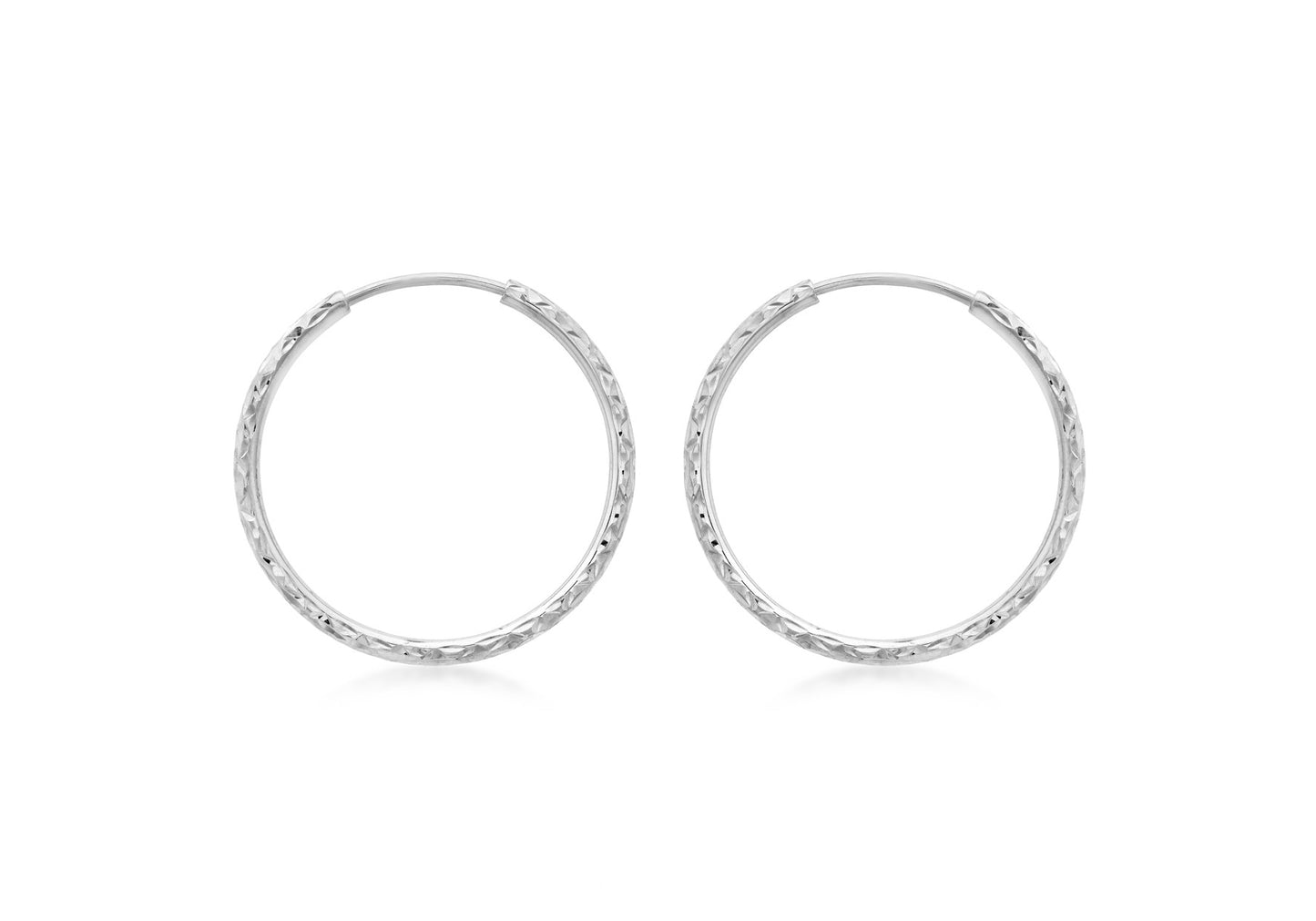 9ct White Gold Hoop Earrings
