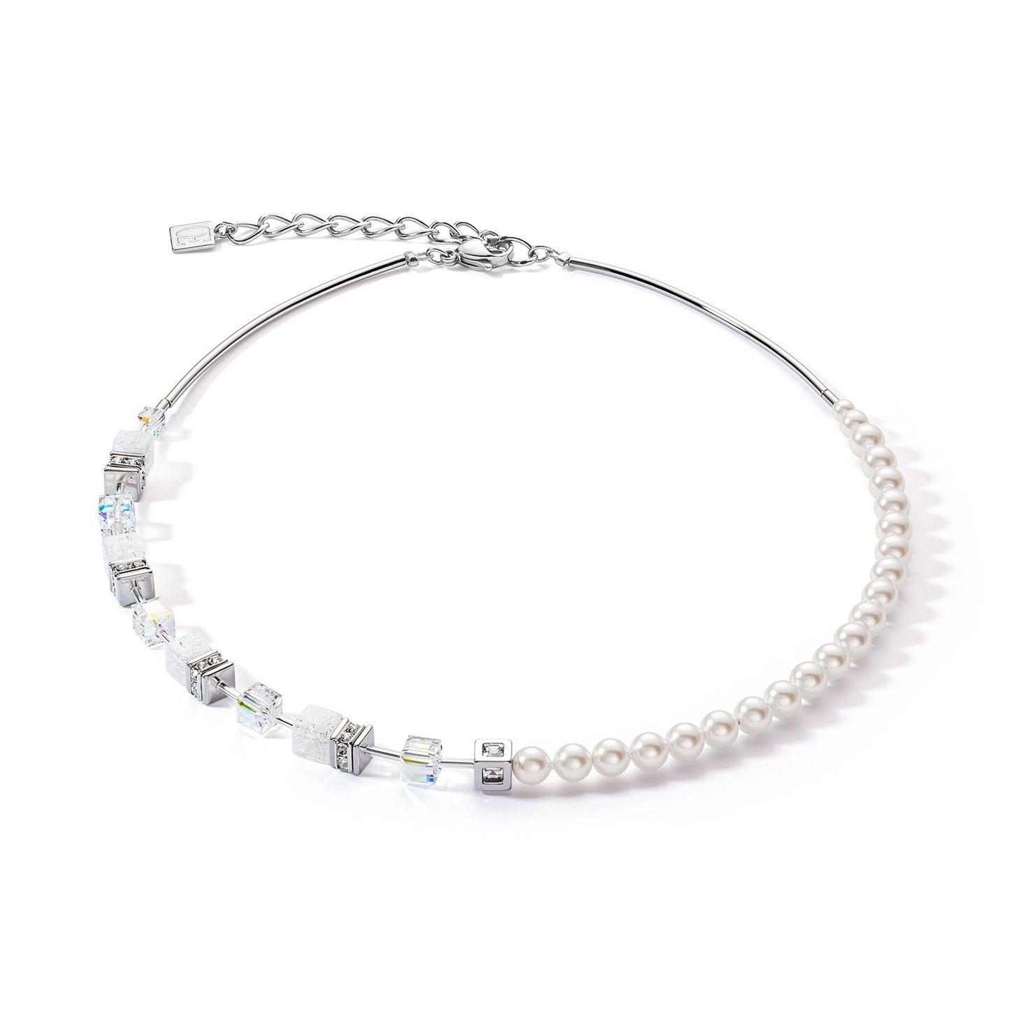 Geocube Precious Fusion Pearls necklace white