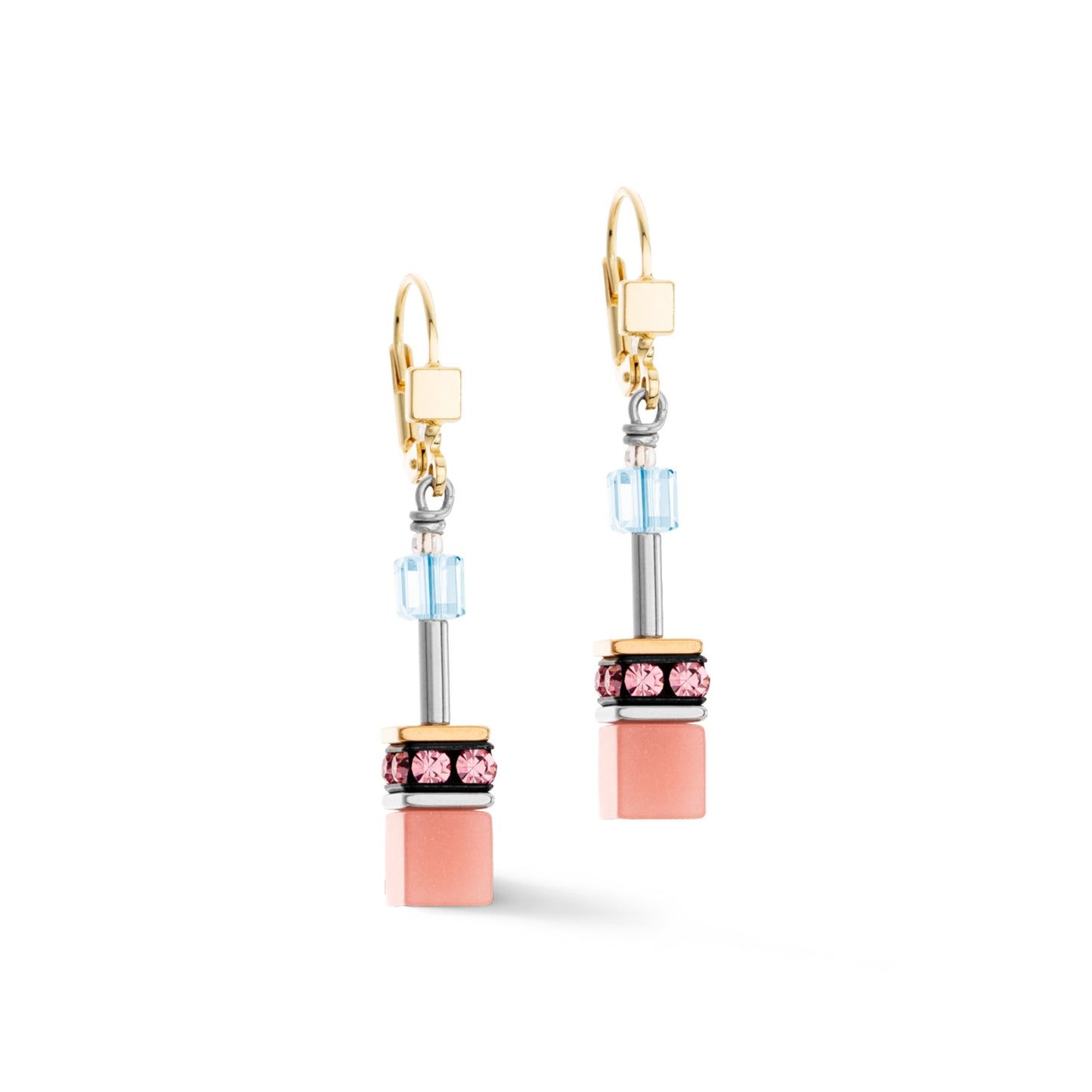 Geocube Iconic earrings aqua-apricot