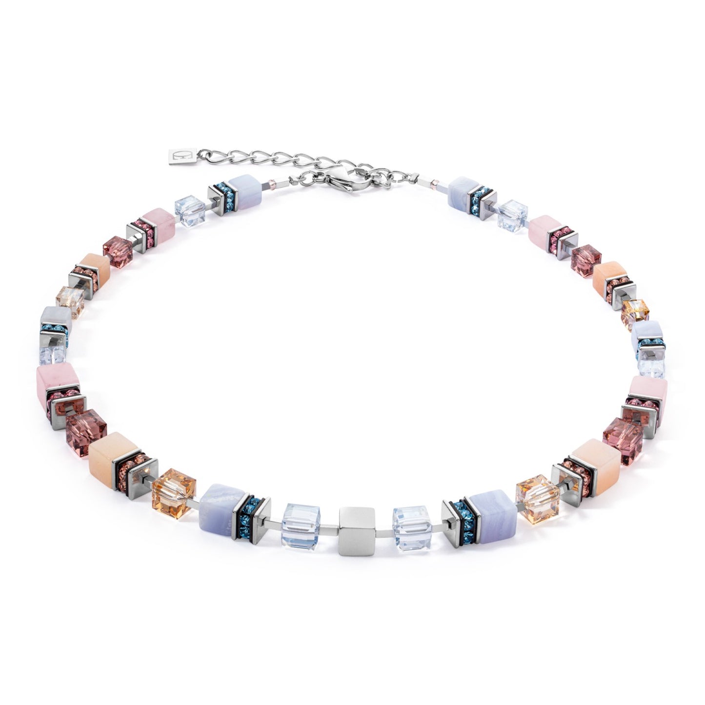 Geocube Precious Statement necklace silver-pastel