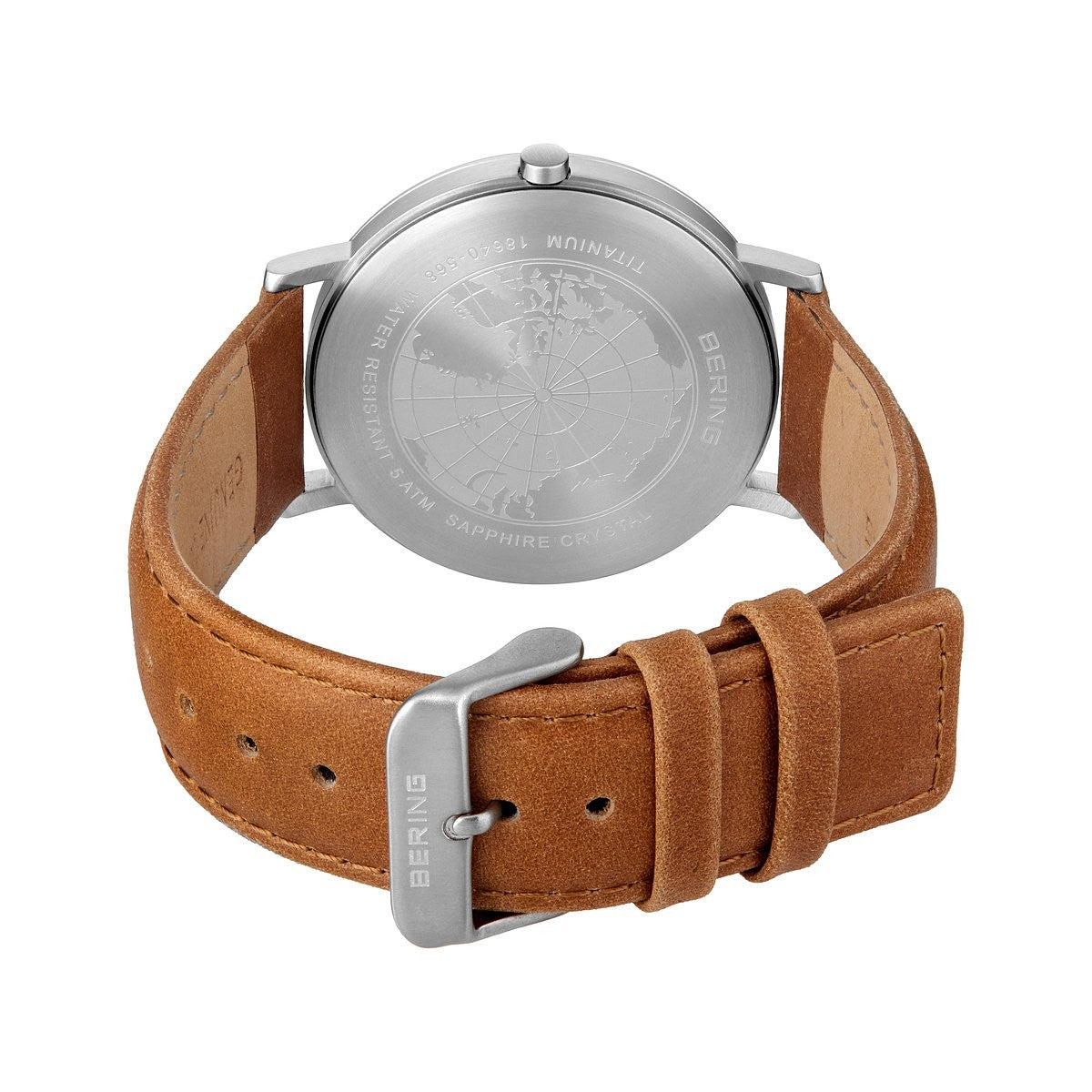 Brushed Titanium Green Dial Watch