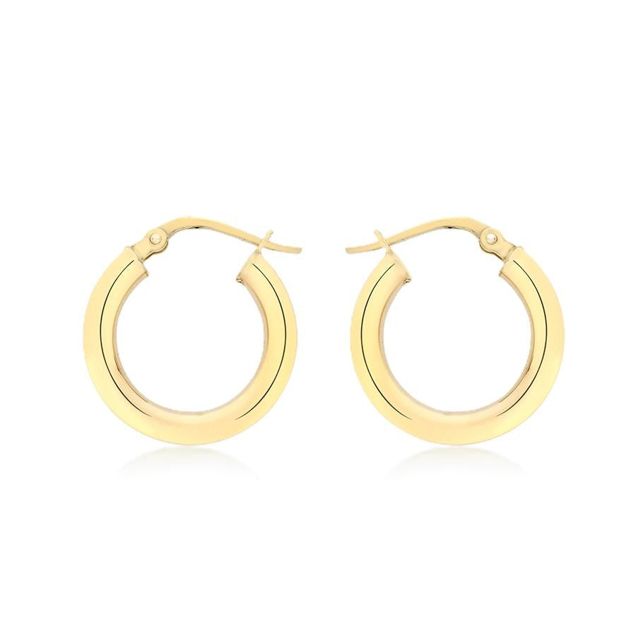 9ct Yellow Gold 18mm Polished Hoop Creole Earrings