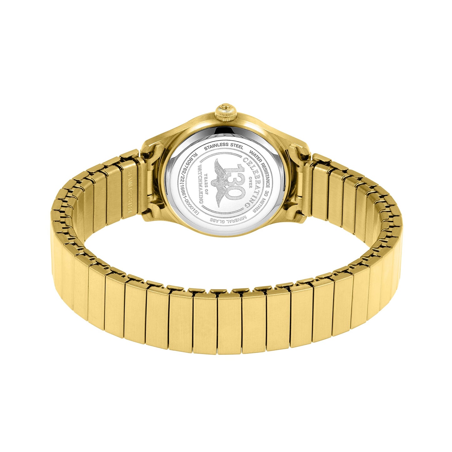 Gold Plated Elasticated Numbered Watch