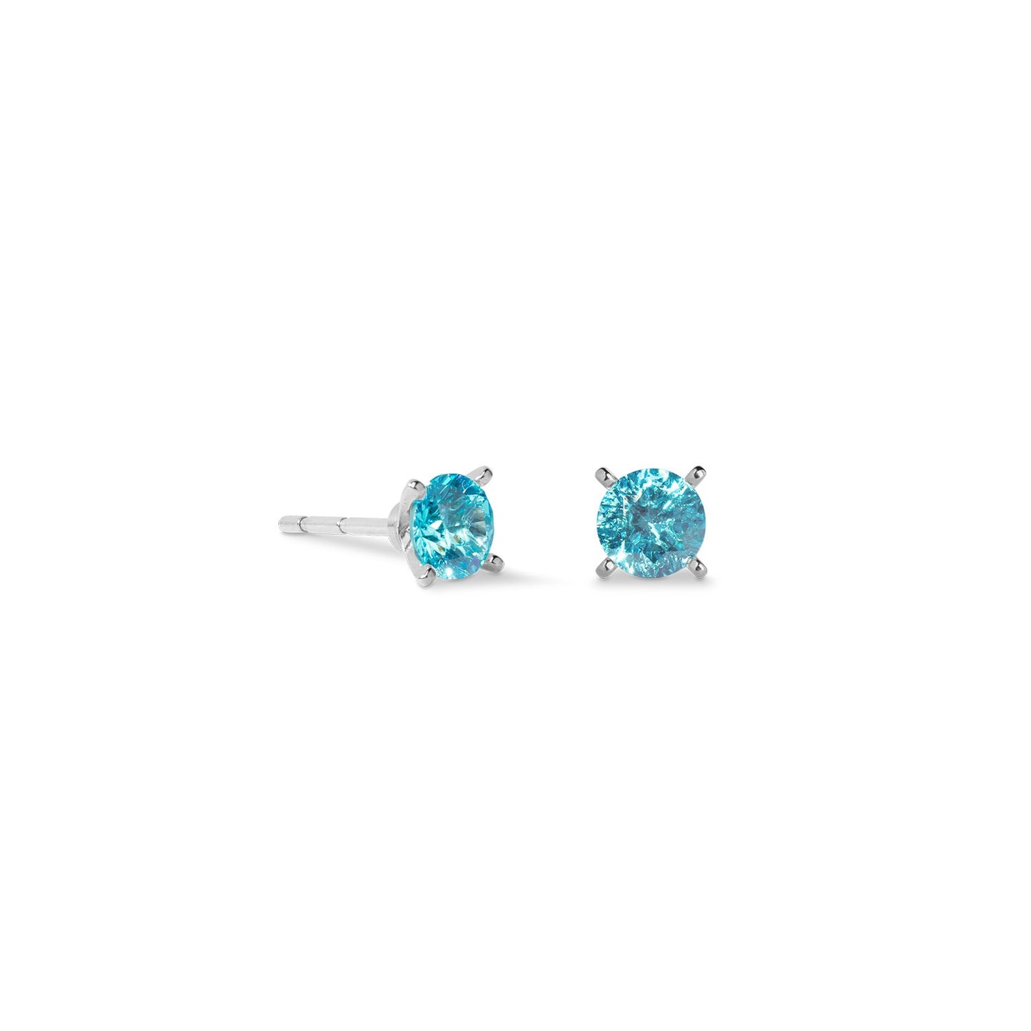 Stud earrings Glam Dot 5 mm silver-aqua