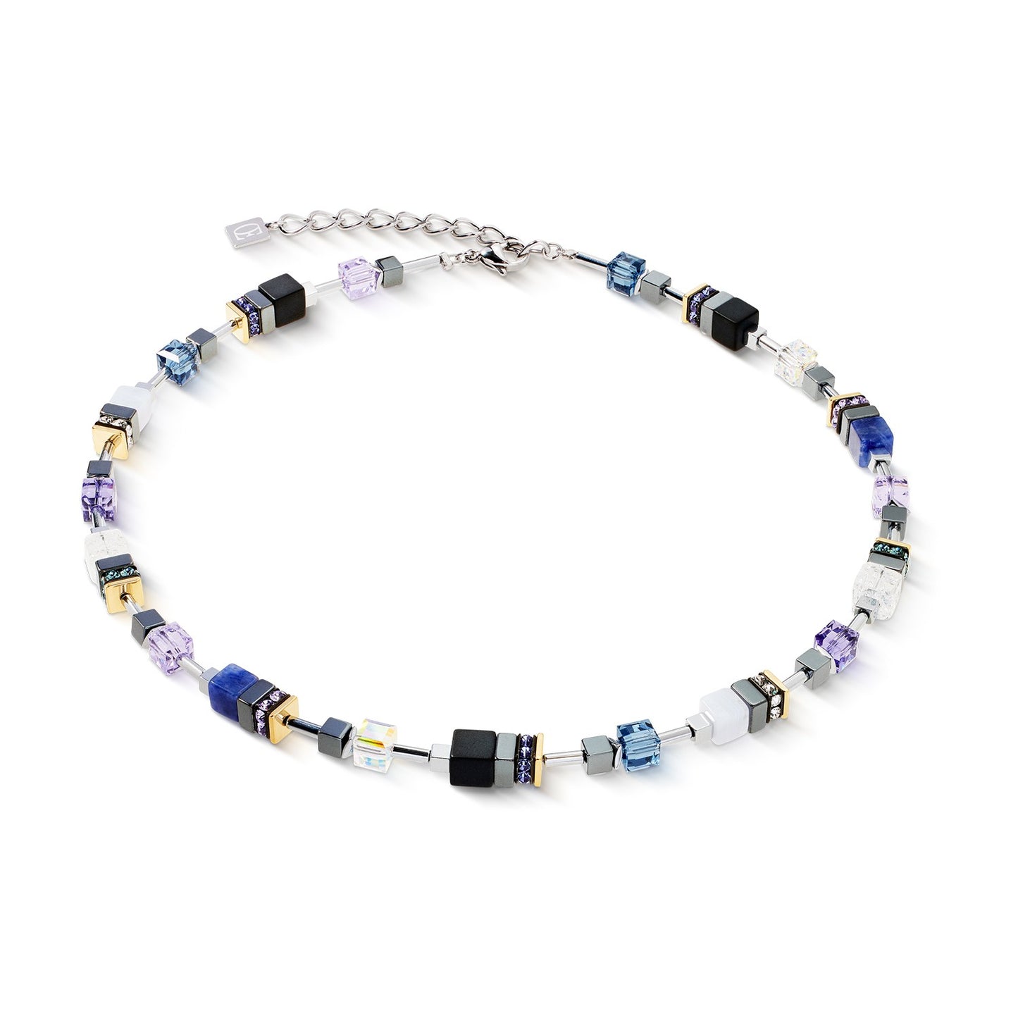 Geocube Precious Motion necklace Blue Moon Bicolour