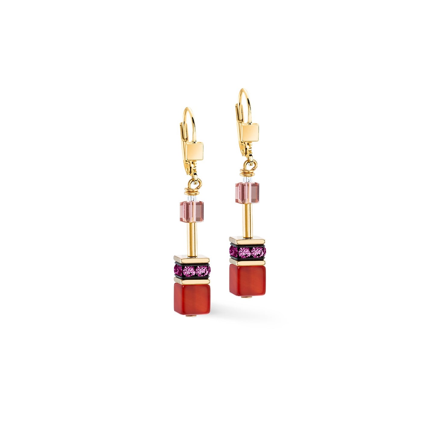 Geocube Iconic Precious earring Festive red