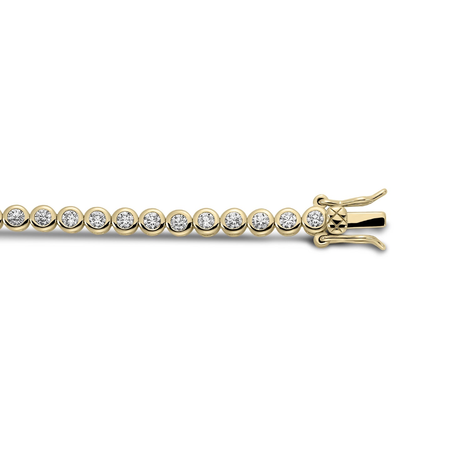 Gold Plated Bezel Set Cubic Zirconia Tennis Bracelet